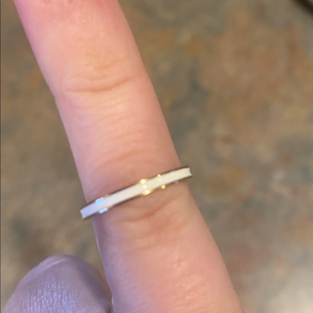 Adornia Elegant White and Gold-Tone Women's Ring Size 5 NWT